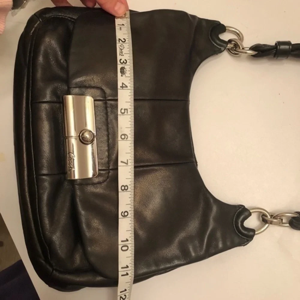 Coach Kirsten black leather flap shoulder bag